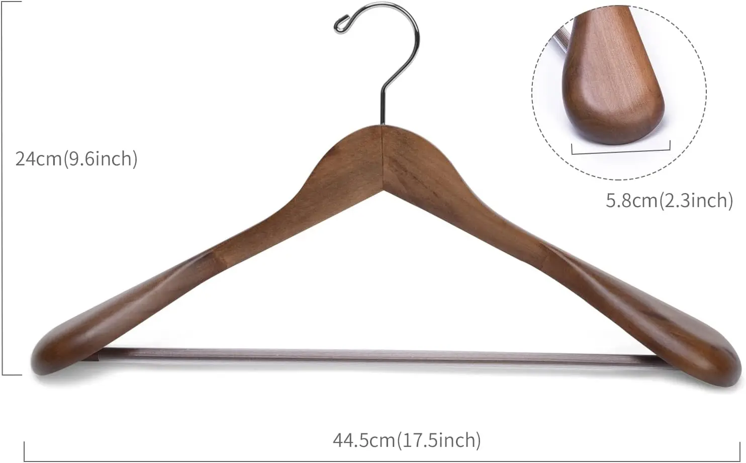 Luxury Wooden Suit Hangers 12 Pack Wood Coat Hangers Jacket Outerwear Shirt Hangers,with Extra-Wide Shoulder(Retro Color)