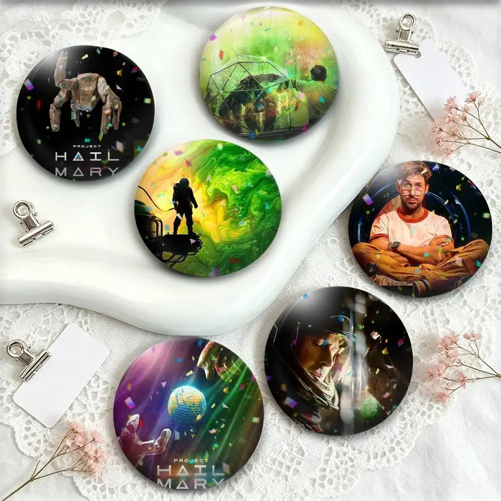 R-Ryan Gosling Project Hail Mary Sci-Fi Novel  25mm 32mm 44mm 58mm 75mm Brooches Badges Pins for Accessories Gift