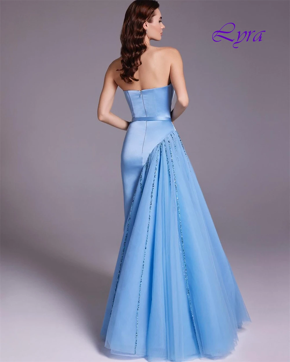 Vestido de noite elegante sem alças personalizado e vestidos clássicos de organza para ocasiões especiais e vestidos de baile sem mangas com temperamento