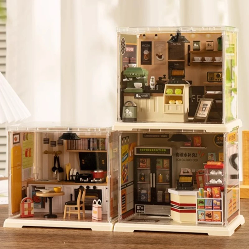 DIY Doll House Assemble The Bricks House of Arts and Crafts Miniatures Toys Educational Model Ornaments Gifts Boys & Girls Anime