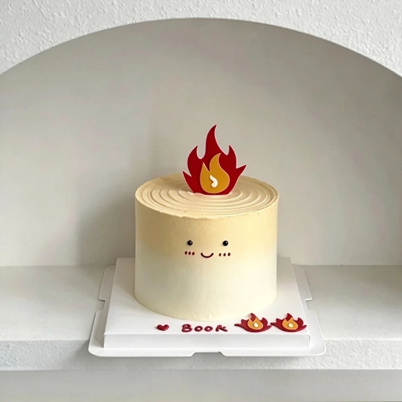 1Set Cartoon Flame Fondant Cutter Set Plastic Fire Shape Cookie Mould For Cake Decoration Pastry Baking DIY Clay Craft Tools