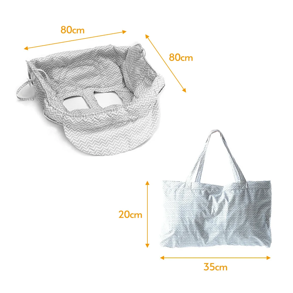 Multifunctional 2-in-1 Baby Shopping Cart Cover Children Highchair Cover with Thickened Soft Cushion Transparent Phone Holder