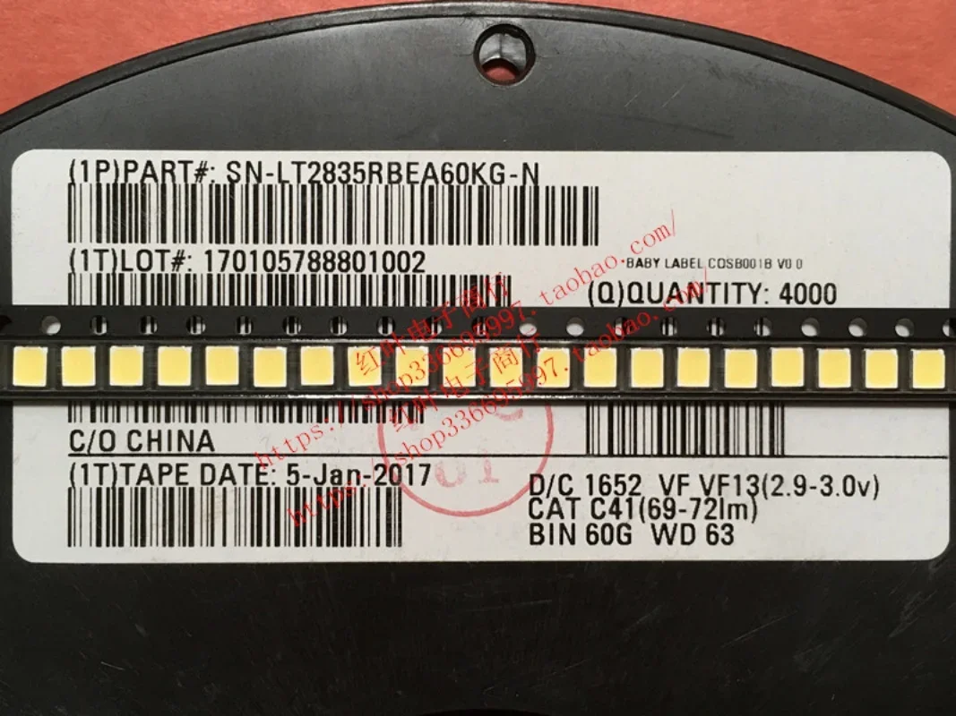

100 шт./импортный SMD LED 2835 подсветка 6000 К белый 3 В ЖК-подсветка светодиодные лампы бусины 0,5 Вт