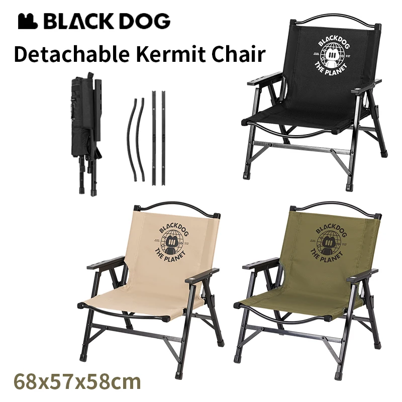 

Naturehike BLACKDOG Folding Kermit Chair 600D Oxford Aluminum Alloy Camping Fishing Portable Detachable Chair Lightweight Seat