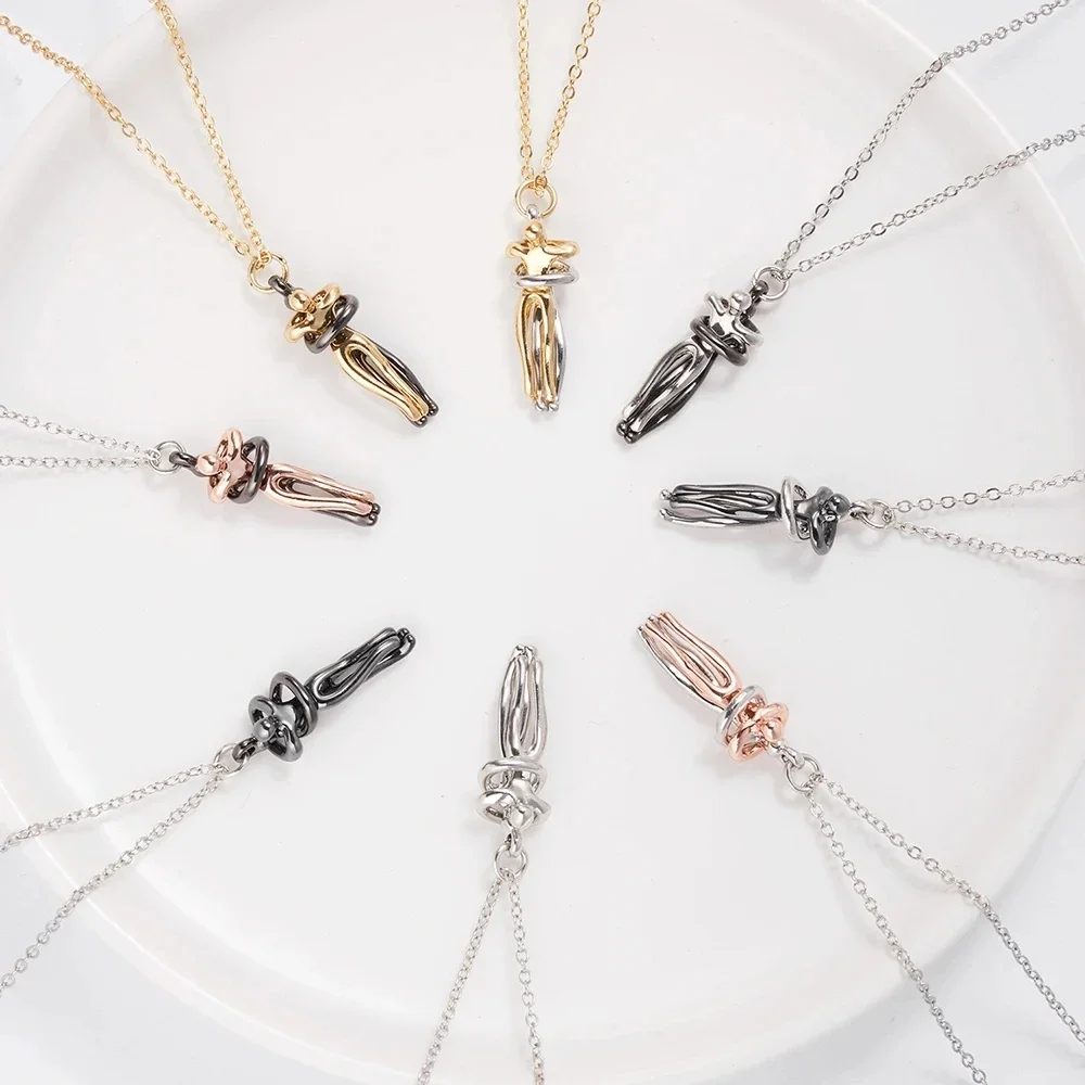 Fashion Hugging Necklace Jewelry Choker Hug Pendant Chain Men Necklaces For Lover Women Couple Men Lady Female Male Gift - view 3