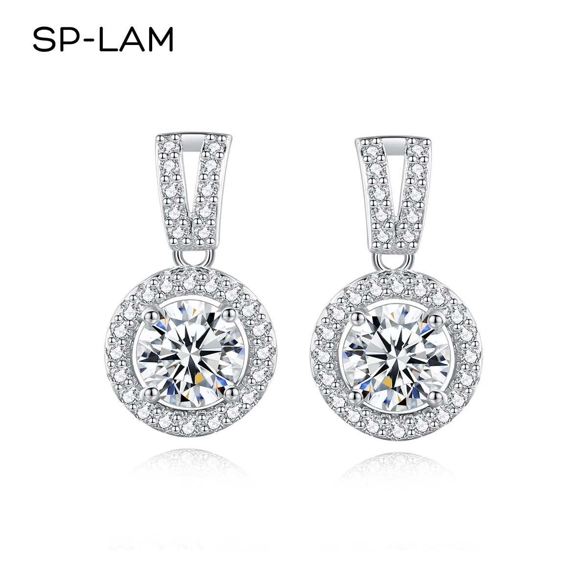 

Moissanite Drop Earrings 925 Silver Women Luxury Real GRA I Ct Bridal Wedding Engagement Earing Fine Jewelry Free Shipping