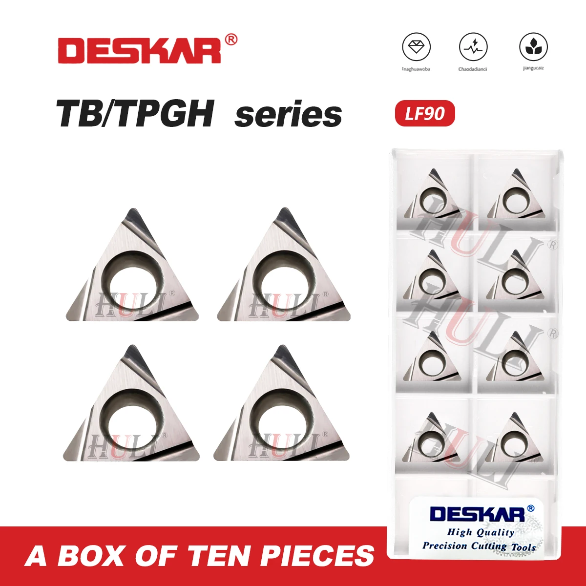 

Токарный станок с ЧПУ DESKAR, серия керамики TBGH060102 TPGH080202/080204/090202/110302L-F LF90, используемый для обработки стальных деталей, инструменты, лезвие