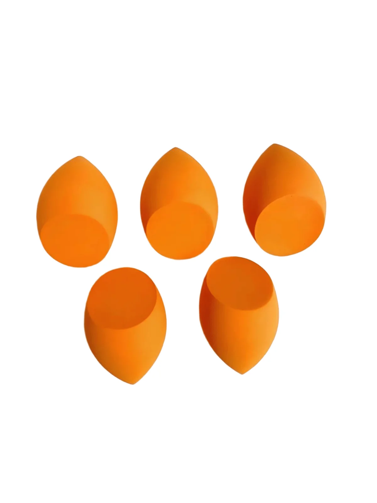 Value-For-Money Makeup Puff Set, Oblique-Cut Makeup Cotton, Latex-Free Beauty Sponge, Ultra-Soft and Powder-Free Sponge Puff for Both Dry and Wet Use, Packed in 5 Individual Opp Bags, One of the Essential Travel Beauty Tools. Orange