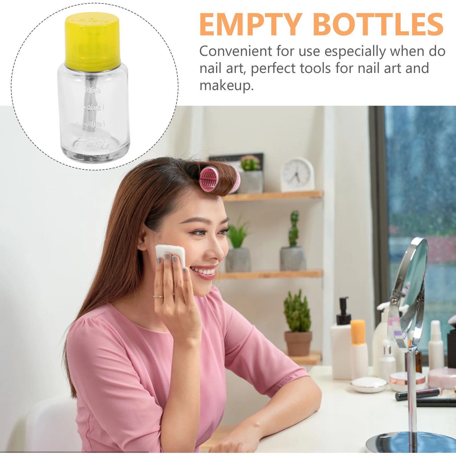 투명 유리 빈 병, 화장품 액체 보관용 누름식 펌프 디자인, 재사용 가능 누수 방지 여행용 액체 디스펜서