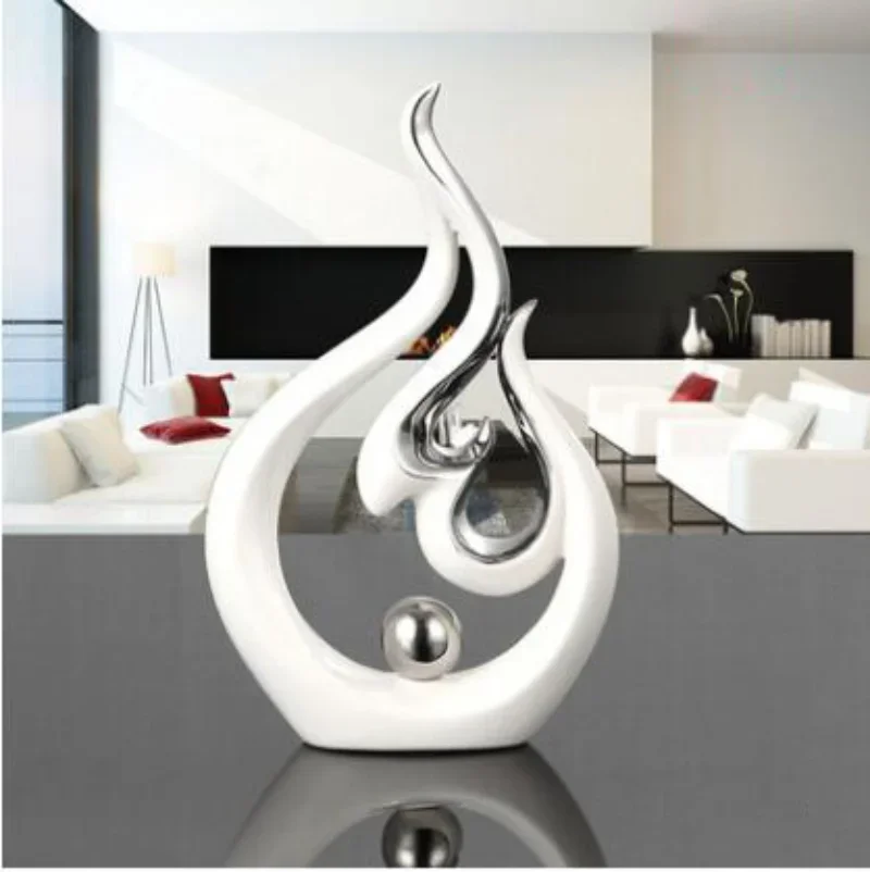 الحديثة الأوروبية الإبداعية السيراميك تمثال الأبيض النار شكل السيراميك اكسسوارات غرفة معيشة المنزل مكتب تأثيث الديكور