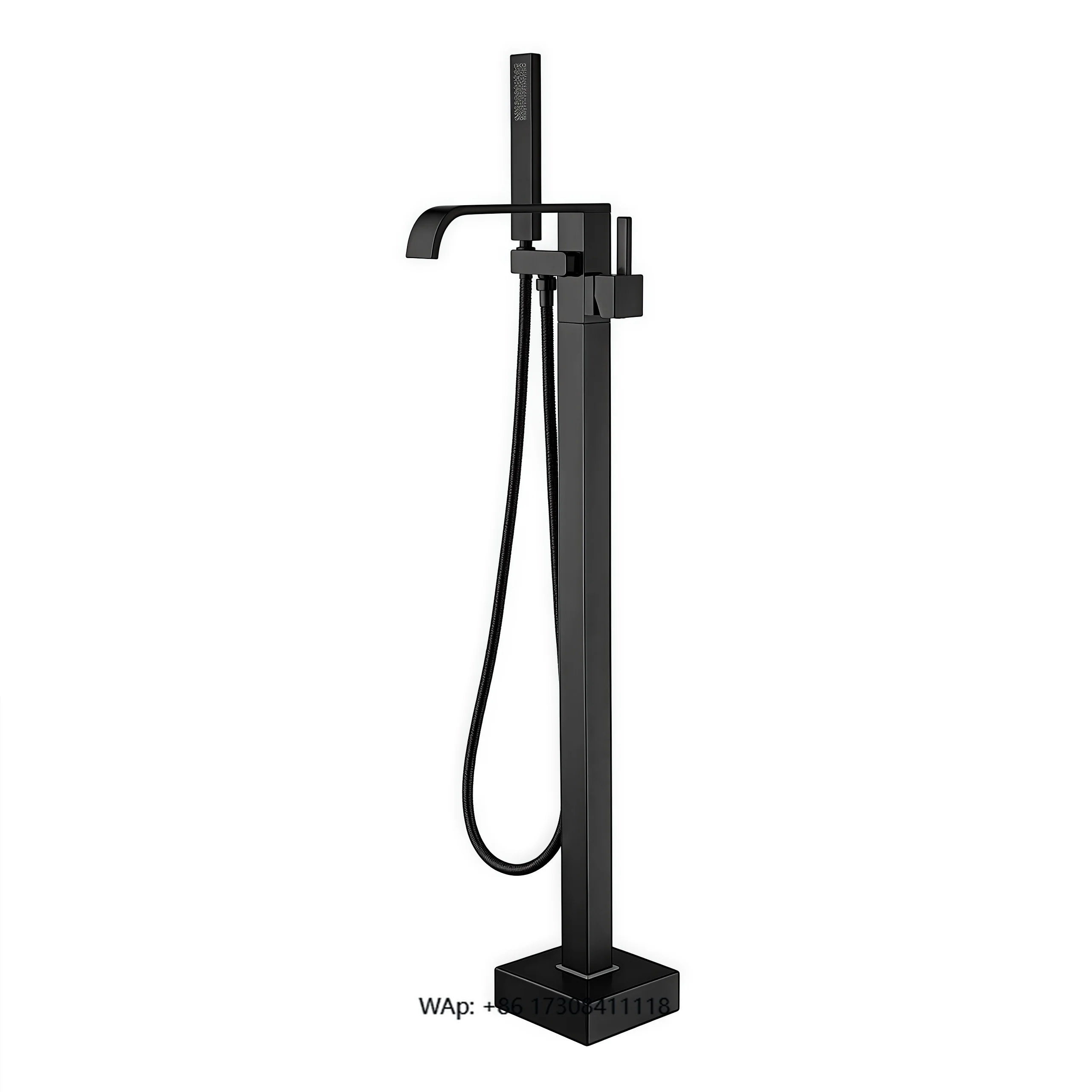 Freestanding Solid Brass Floor Mount Tub Filler Tub Faucet Sets Polished Chrome Surface Rain Rome Bathtub