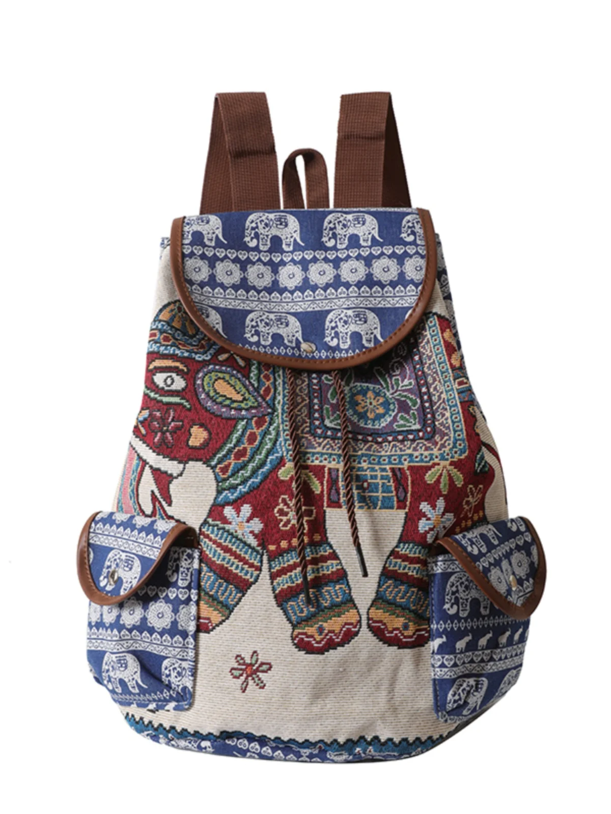 

Travel Ethnic Embroidery Canvas Bapa Women's Outdoor Leisure Cartoon Animal Print Bookbag Soft oulder Bag Nylon Material