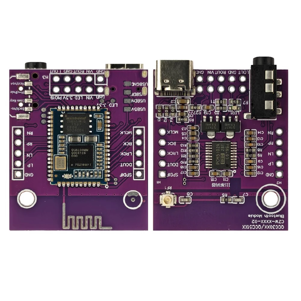QCC5124/ QCC5125 /QCC3084 Bluetooth 5.1 +PCM5102A DAC Decode I2S USB Sound Card 32bit 96K LDAC for DAC Amplifier