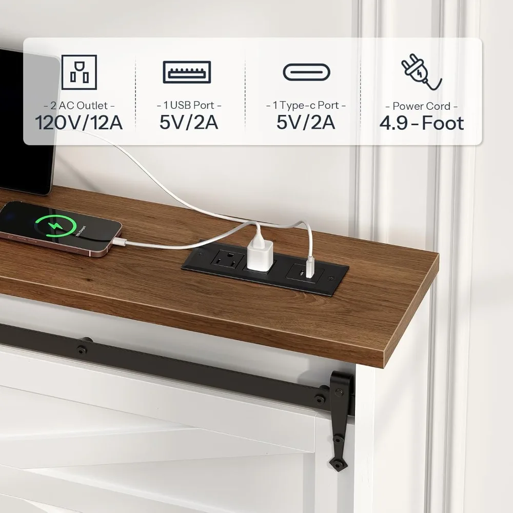 لوح رأس كوين مع رف تخزين، لوح أمامي كوين للمزرعة فقط مع محطة شحن وأضواء LED، لوح أمامي لخزانة الكتب #6