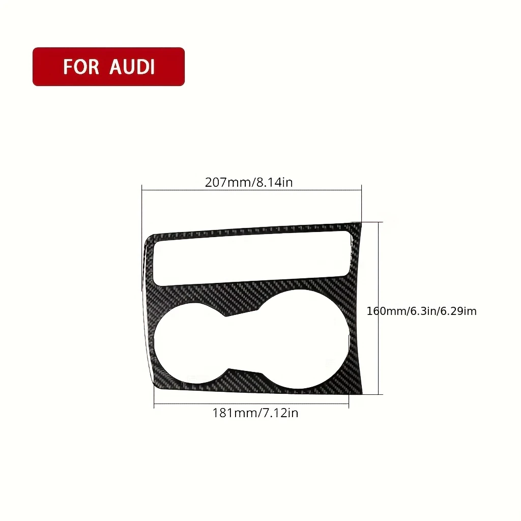 For Audi A4 B8 A5 2009 2010 2011 2012 2013 2014 2015 Carbon Fiber Center Console Water Cup Holder Cover Trim Car Interior Parts - view 2