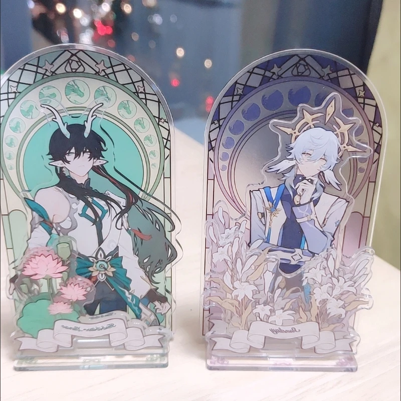Honkai:Star Rail Stained Windows Acrylic Figure Stand Model Plate DIY Desk Decor Standing Sign Collection Ornament For Fans Gift