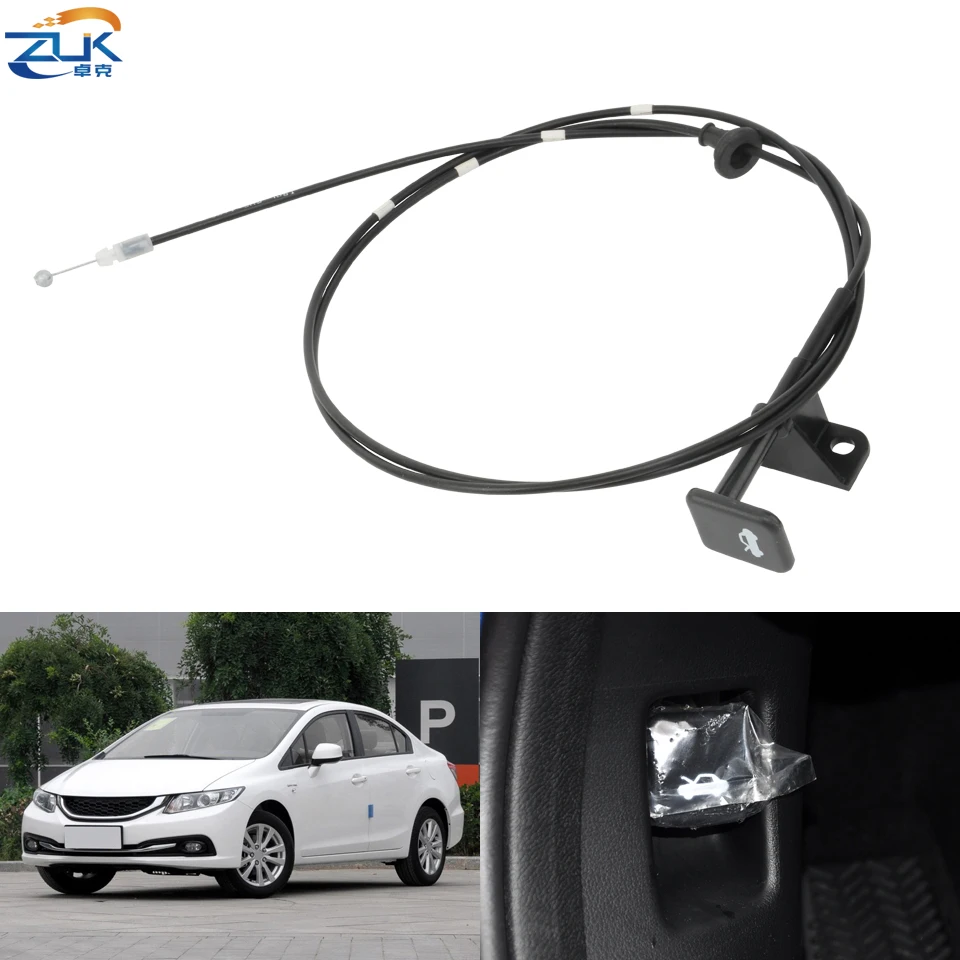 Kabel do otwierania maski z drutu osłona silnika do HONDA CIVIC Sedan FB 2012 2013 2014 2015 czarny kolor beżowy OEM:74130-TS6-H01