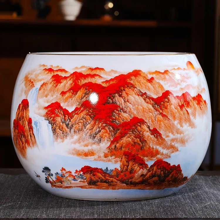 

PYJ ceramics are lucky, Chinese home accessories, living room entrance fish tank ornaments