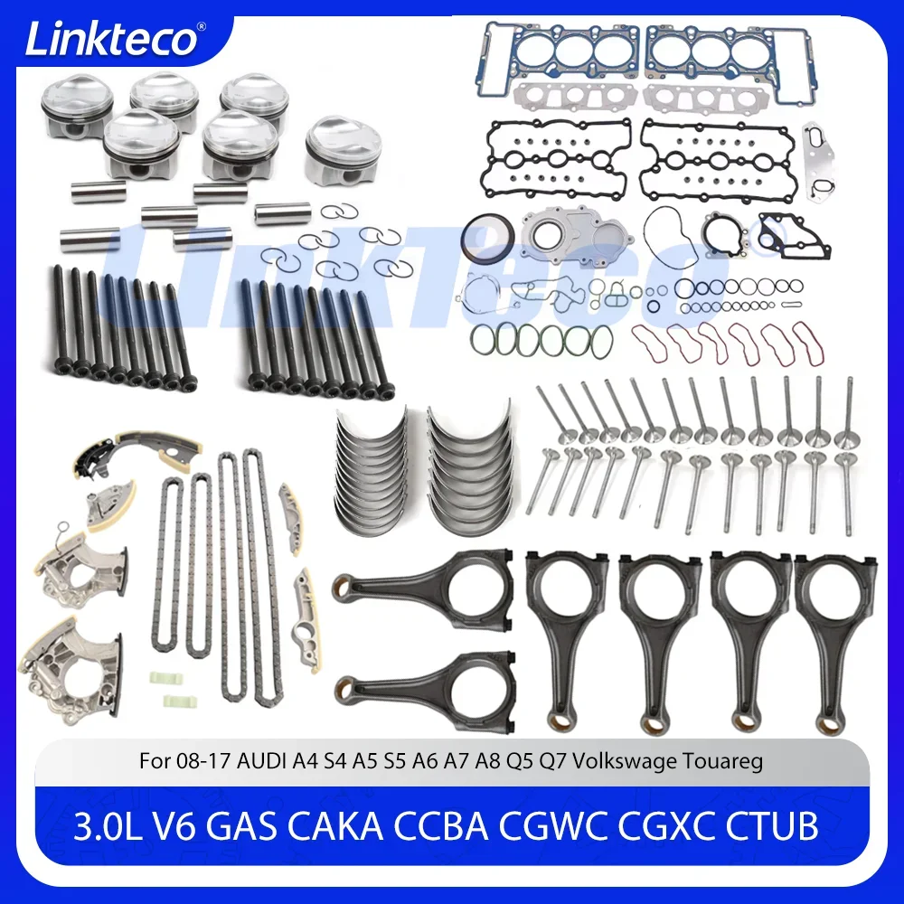 

Engine Head Full Gasket Set Piston Connecting Rod Bearing Rebuild Timing Kit For 3.0 T L Touareg Audi A4 A6 A7 A8 S4 S5 Q7 3.0T