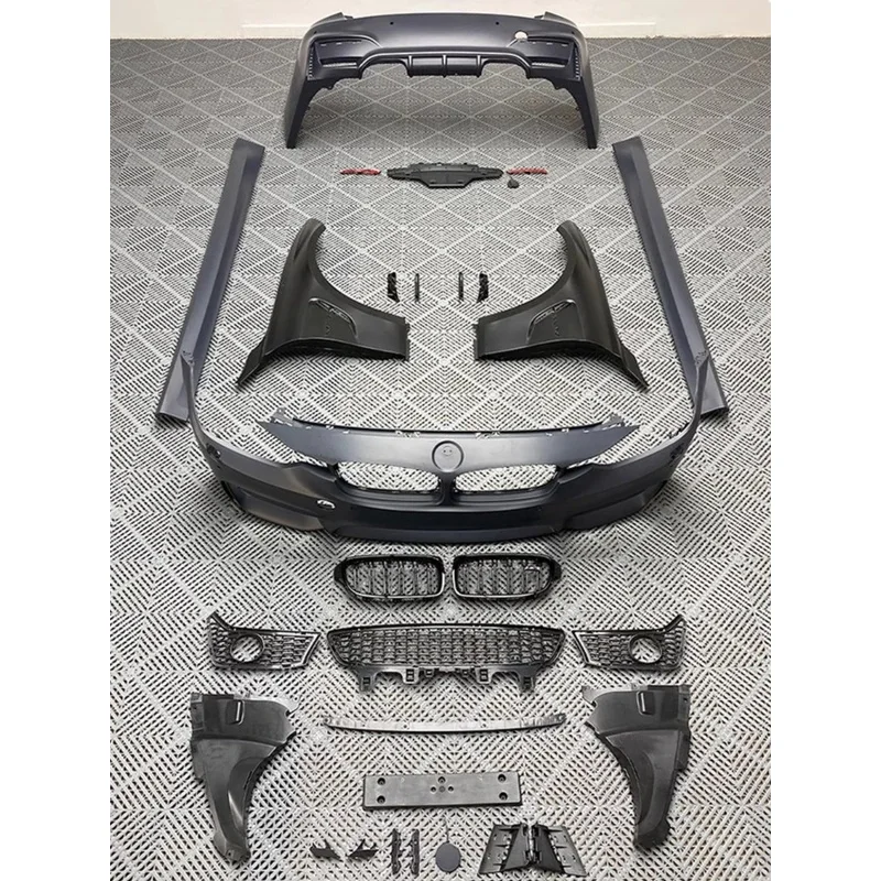 Auto Accessories Unpainted Complete M3 Body Kit Assembly For  3 Series 2013‑2019 Consists Of Front Rear Bumper Side Skirt Fen