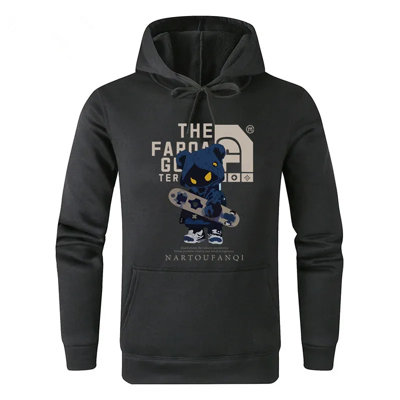 

Fun Little Bear Print Hoody Men's Women's Fashion Casual Long Sleeves Top Street Trends Pullover Hoodie Spring Autumn Sweatshirt