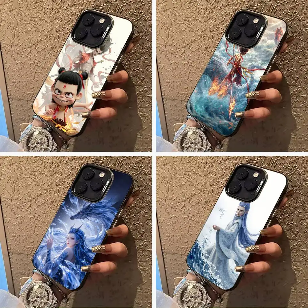 

H-O-T-Ne-zha Phone Case For IPhone17 16 11 12 13 14 15 16 Pro Max Plus Cover Colored Silver Funda Bumber