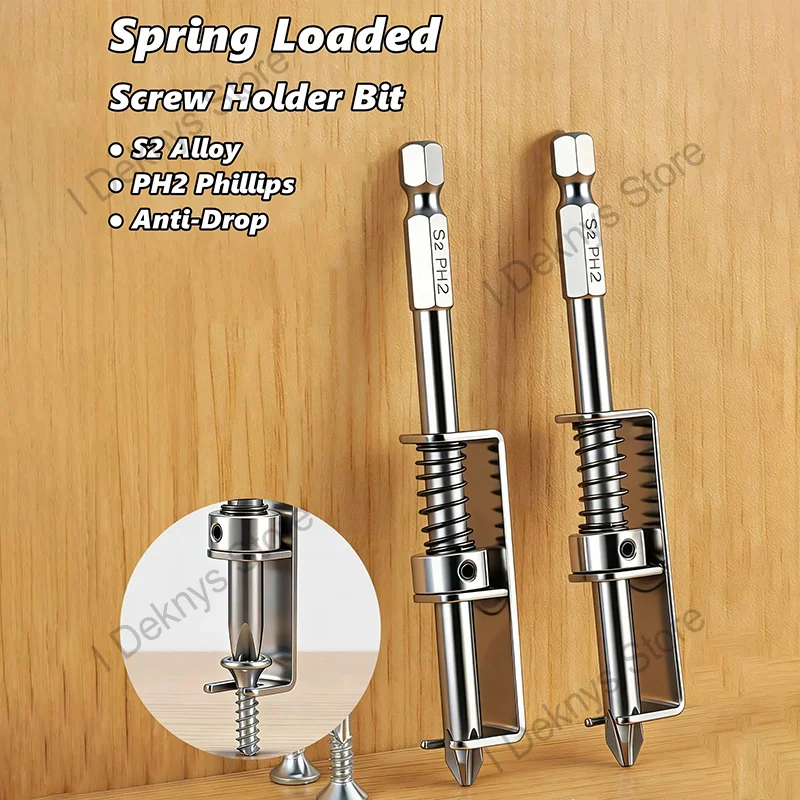 

Universal Spring Loaded Screw Holder Bit Anti-Drop Screwdriver Bit Retaining Screw Gripper Tool Clamp Fixing Set