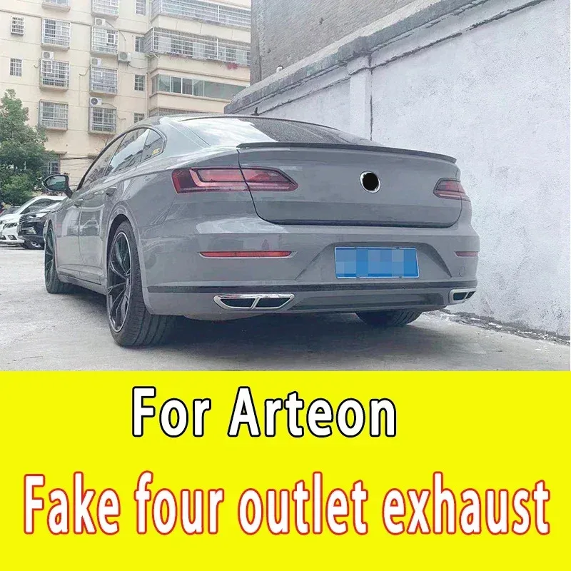 

Для VW Arteon четыре выхода выхлопных газов 2018 2019 2020 2021 2022 2023, съемный тормоз, задний бампер, хромированное черное украшение