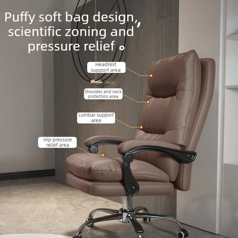 Luxury Modern Office Chairs Seating Arm Rollers Executive Office Chair Rolling Relaxing Swivel Desk Chair Foot Rest Neck Support