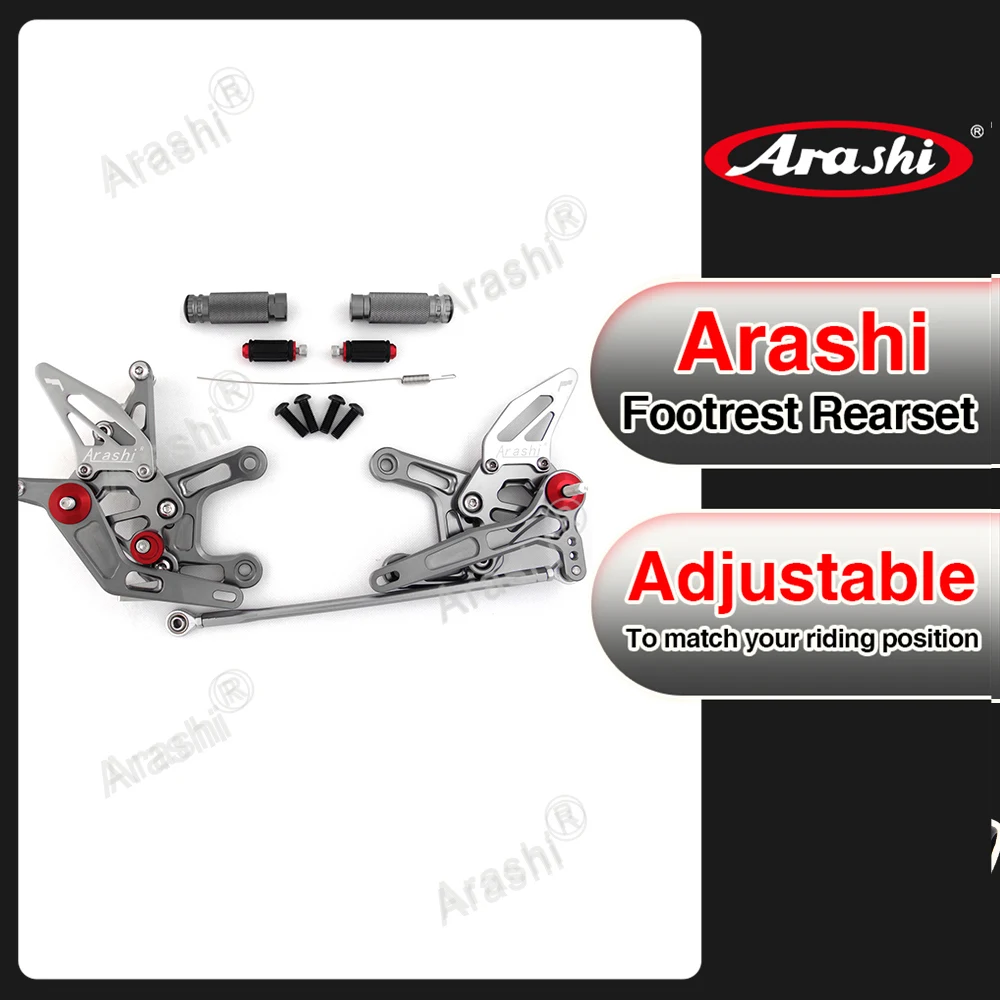 Arashi Rearsets NINJA ZX-10R ZX1000 2016-2022 Motorcycle CNC Adjustable Footrest Foot Pegs For KAWASAKI Ninja ZX10R ZX 1000 ABS