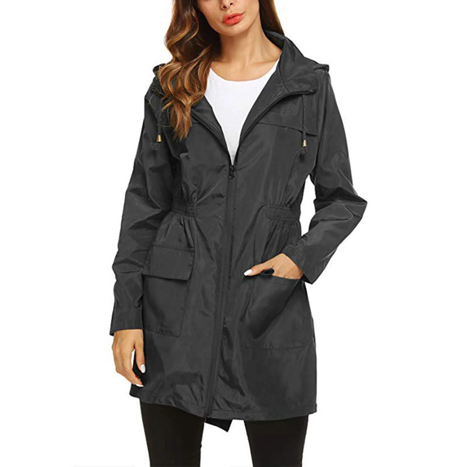 Women Zipper Hooded Raincoat Foldable and Easy to Carry for Adults Teenagers Women Men