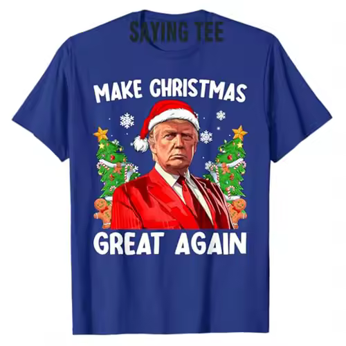 Make Christmas Great Again Funny Santa MAGA Men Xmas T-Shirt Novelty Gift Humorous Ugly Christmas Sweater Saying Tee Y2k Top - Image 5