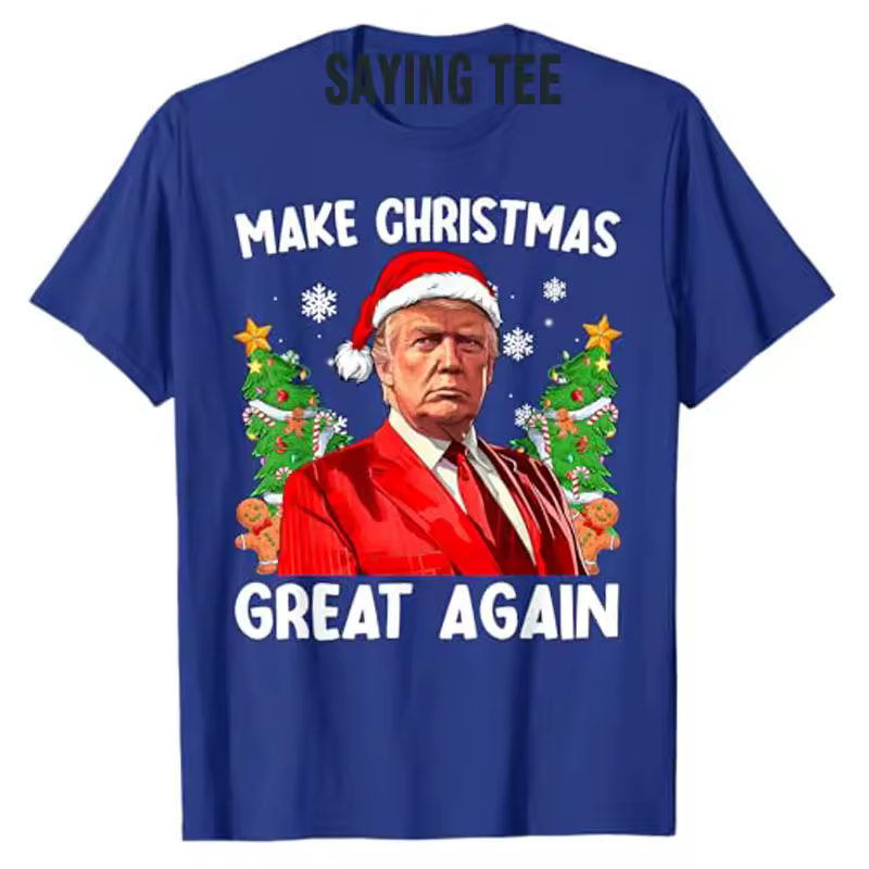 Make Christmas Great Again Funny Santa MAGA Men Xmas T-Shirt Novelty Gift Humorous Ugly Christmas Sweater Saying Tee Y2k Top - Image 5