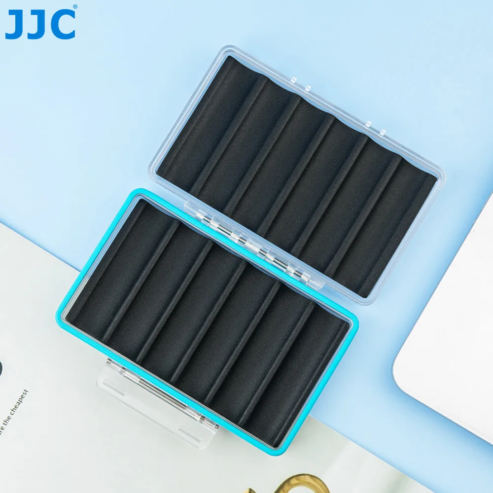 JJC 18650 Battery Storage Case Water Splash Resistant Battery Holder Box Organizer for 6 18650 Lithium Rechargeable Batteries