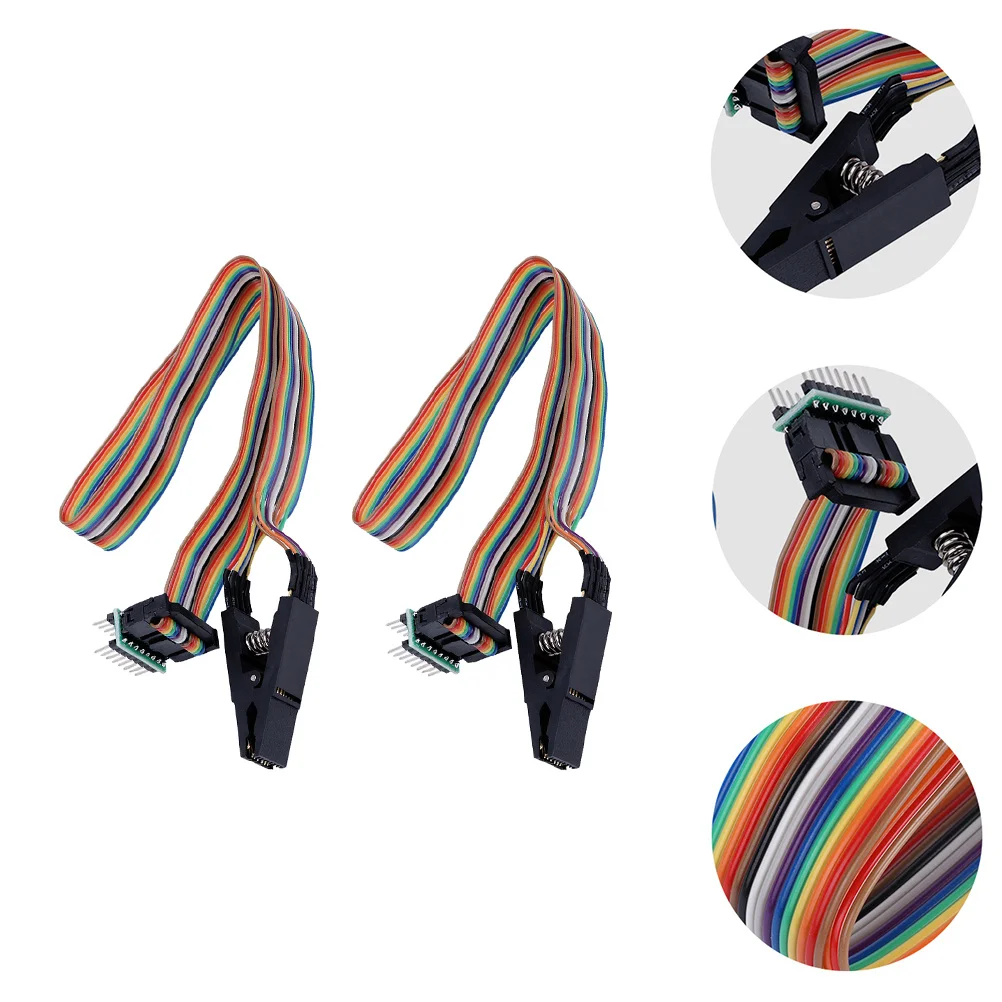 

2pcs Sop16 To Dip8 Test Burning Clip Usb Programmer Module Compatible Wear Resistant Testing Clip For Electronic Experiment