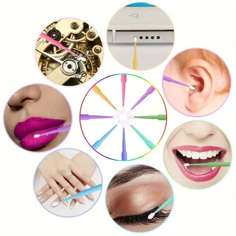 100Pcs/packs Used for makeup and eyelash cleaning mini cotton swab for easy and precise application of eyelash adhesive grafting