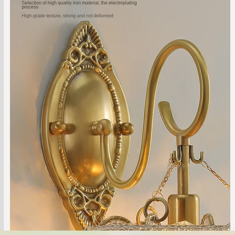 

American background wall light wind staircase French living room cream luxury bedroom bed crystal lamp