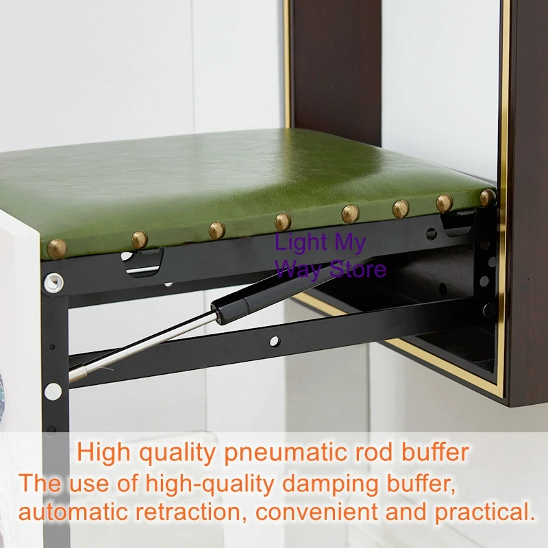 Household doorway wall-mounted shoe bench telescopic ultra-narrow space-saving wall folding shoe-changing stool