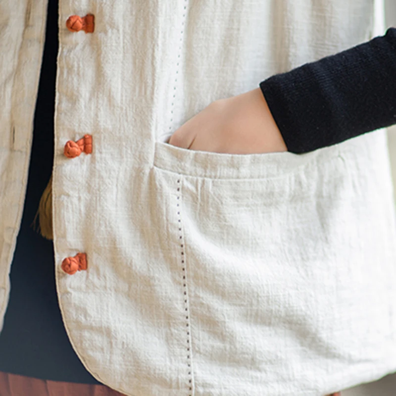 Retro Damen gepolsterte Weste Jacke Herbst Winter warm locker China Stil Top Pullover gepolsterter Mantel für modische Oberbekleidung