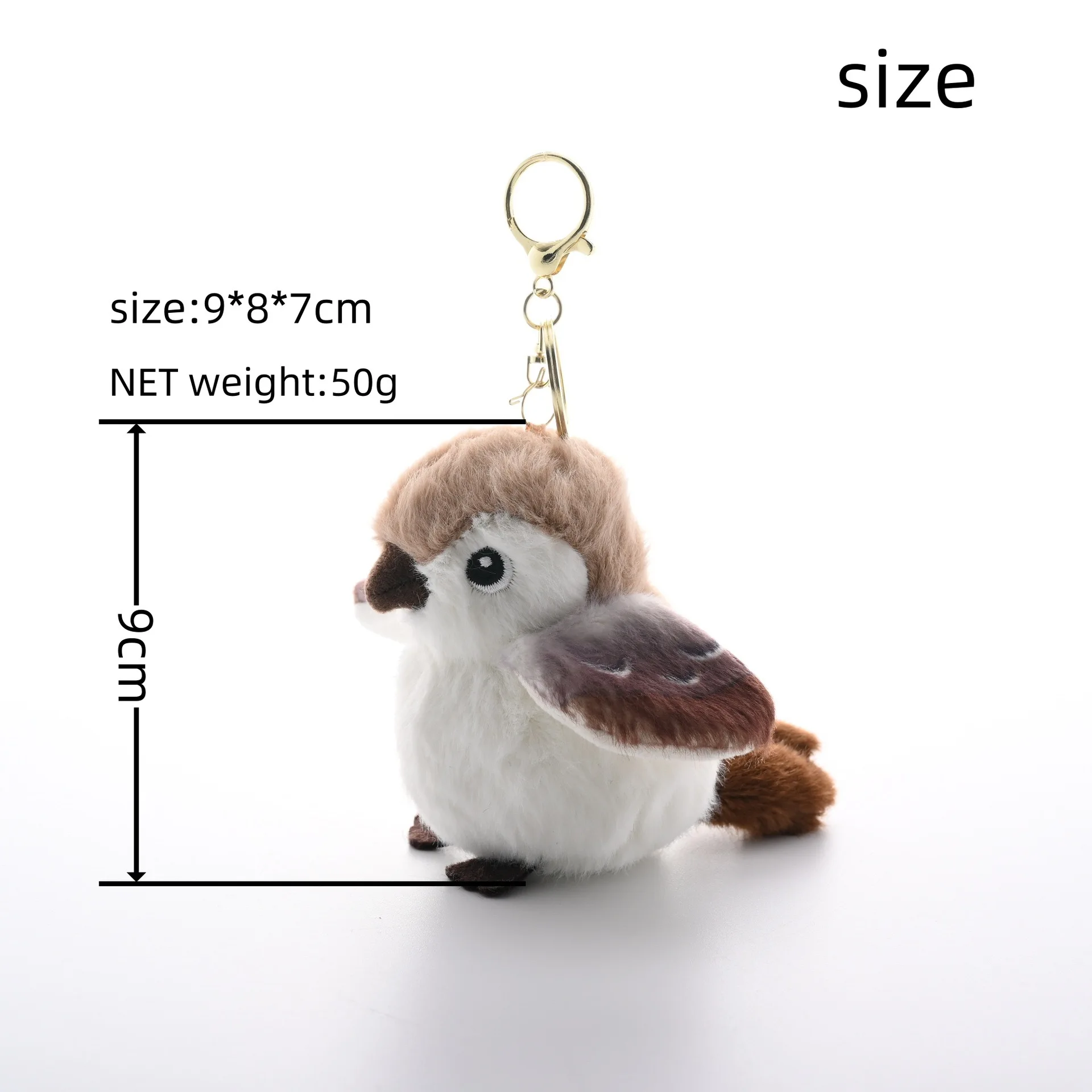 ตุ๊กตาแมลงวันขนาด 9 ซม. น่ารัก พวงกุญแจรูปนก ตุ๊กตาสำหรับตกแต่งกระเป๋าเป้ ของขวัญวันเกิด พวงกุญแจติดรถยนต์