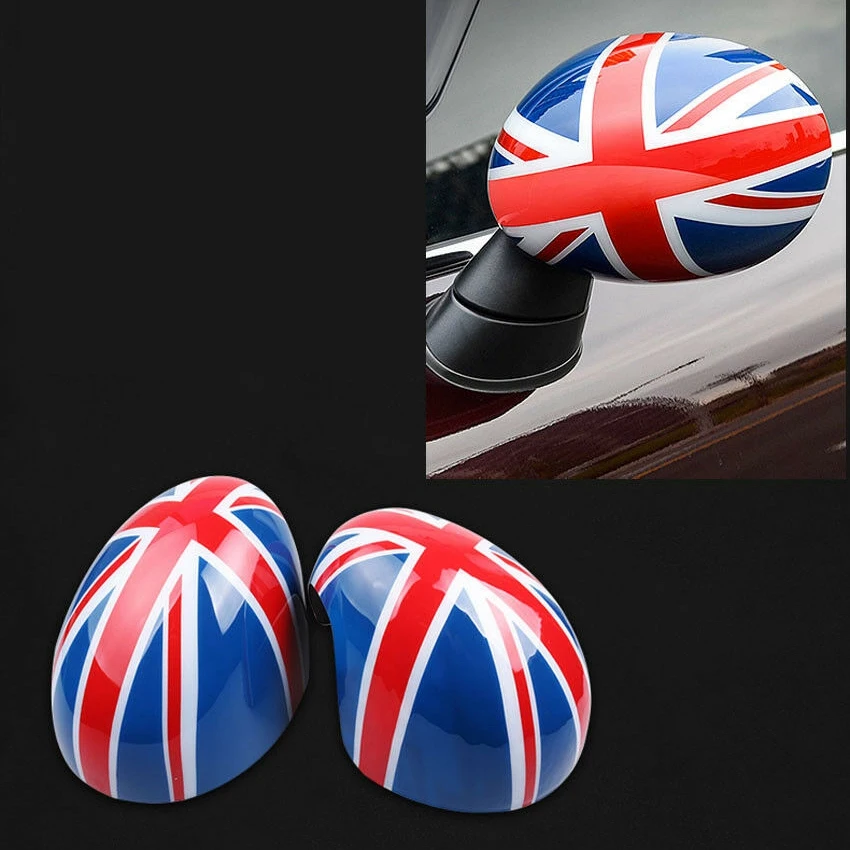 Car Door Side Mirror Cover Caps for Mini Cooper Hardtop F54 F55 F56 F57 F60 Series Red/Blue UK Flag