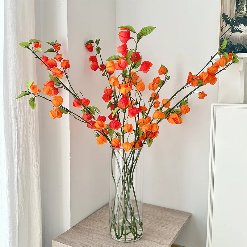 95cm Artificial Physalis Lantern Fruit Branch for Home Decor and Decorative Floral Arrangements view 2