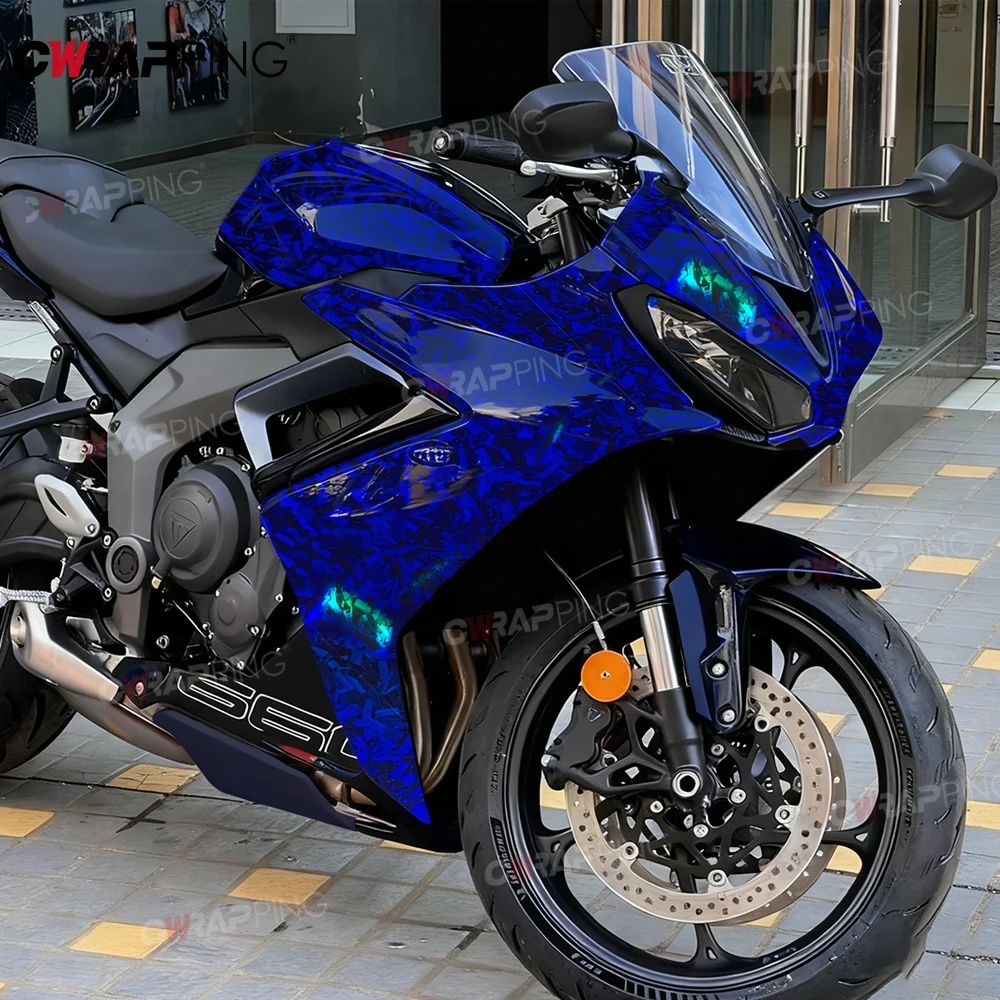 

Carbon Foil Car Accessory Laser Blue Automotive Wrapping Vinyl Car Wrap Film Carbon Fiber Sticker Glossy Motorcycle Vinyls Wraps