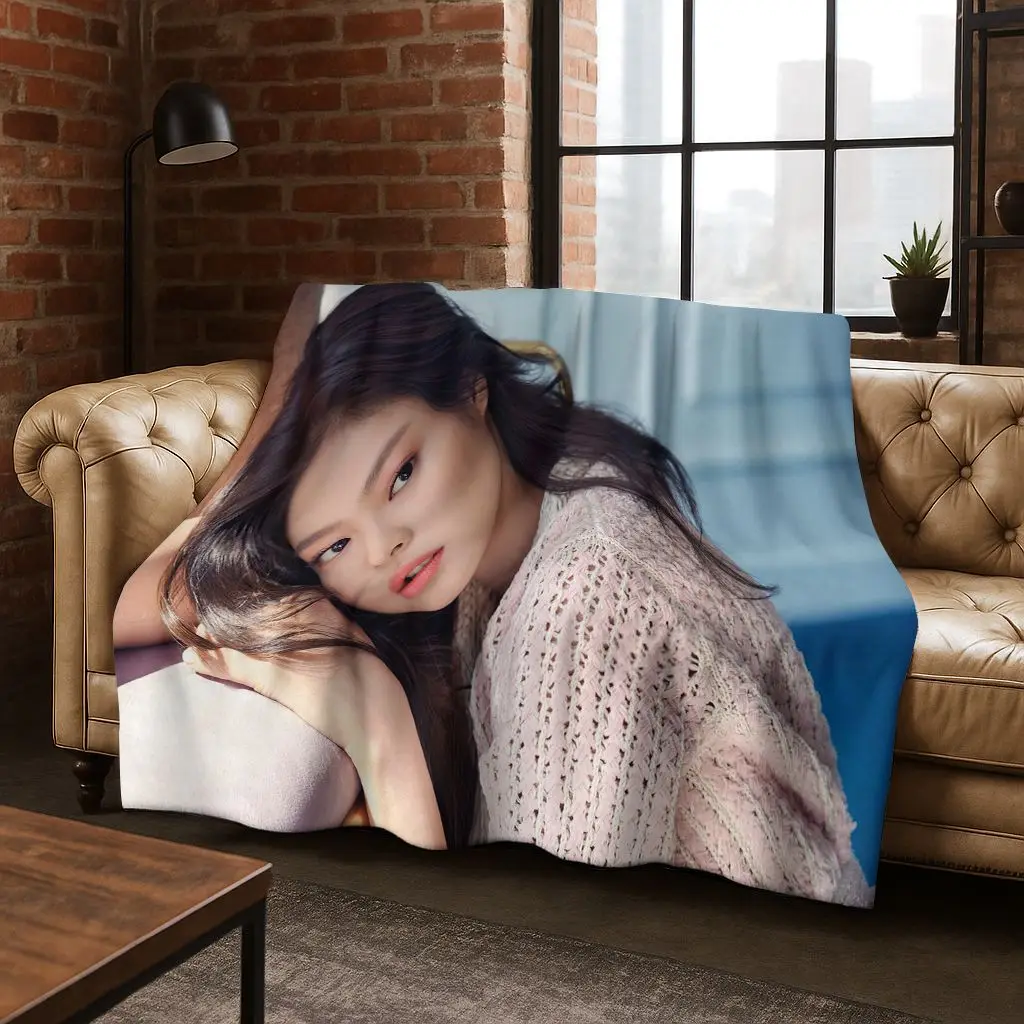 ثلاثية الأبعاد جيني كيم Kpop B-أسود الوردي المغني ستار الفانيلا بطانية لينة رمي بطانية للسرير غرفة نوم غرفة المعيشة السفر نزهة هدية #4