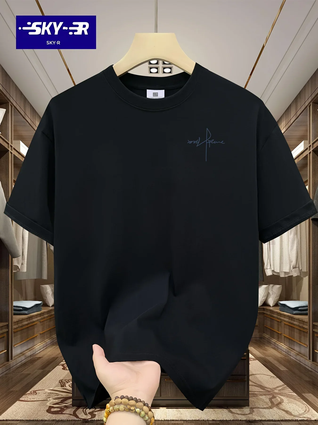 

Summer Men's 100% Cotton Casual Sports Loose Large Size Letter Pattern Printed Comfortable Round Neck Short Sleeve T-shirt Top