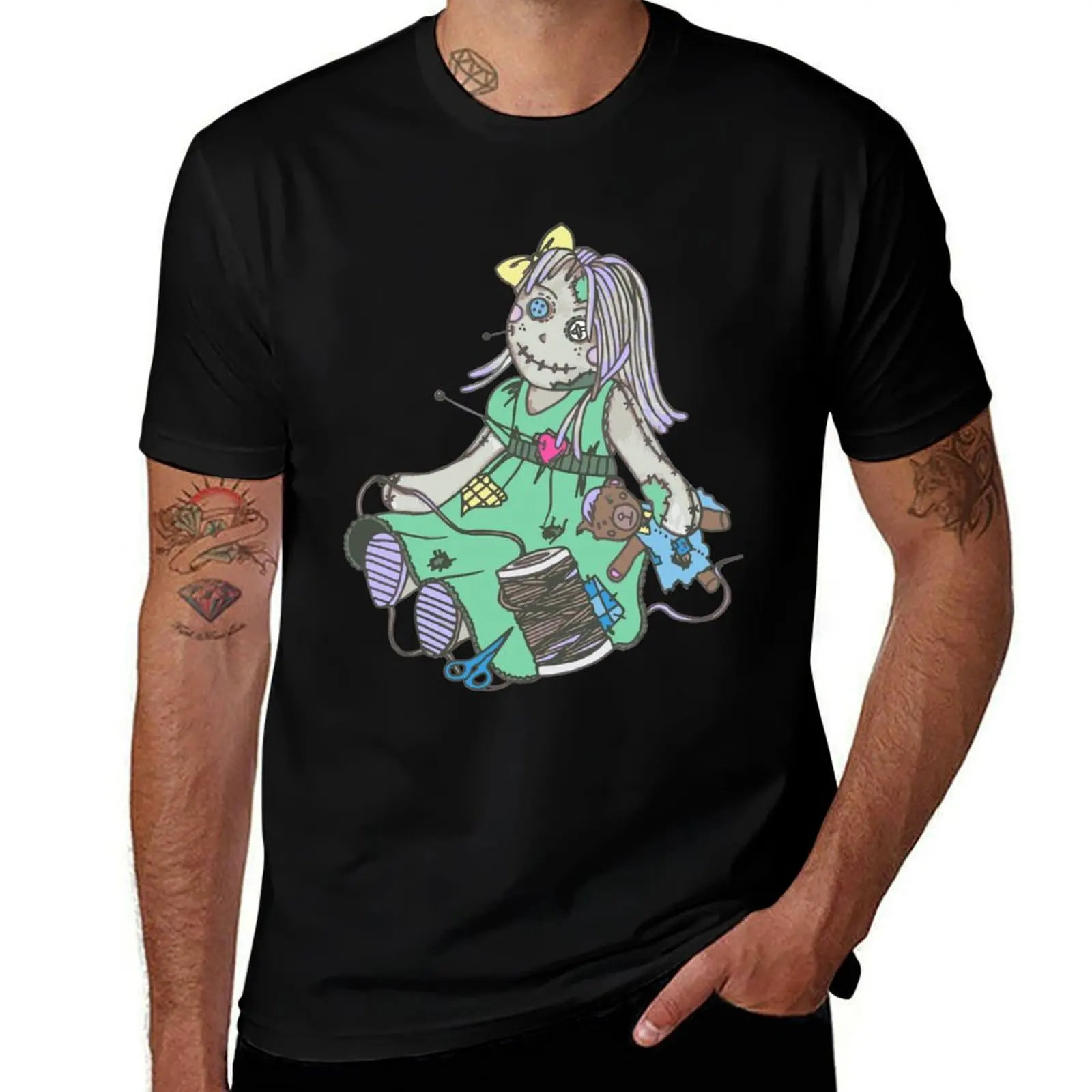 Voodoo Girl T-Shirt Daily Wear Plain Short Sleeve Shirt T-Shirt