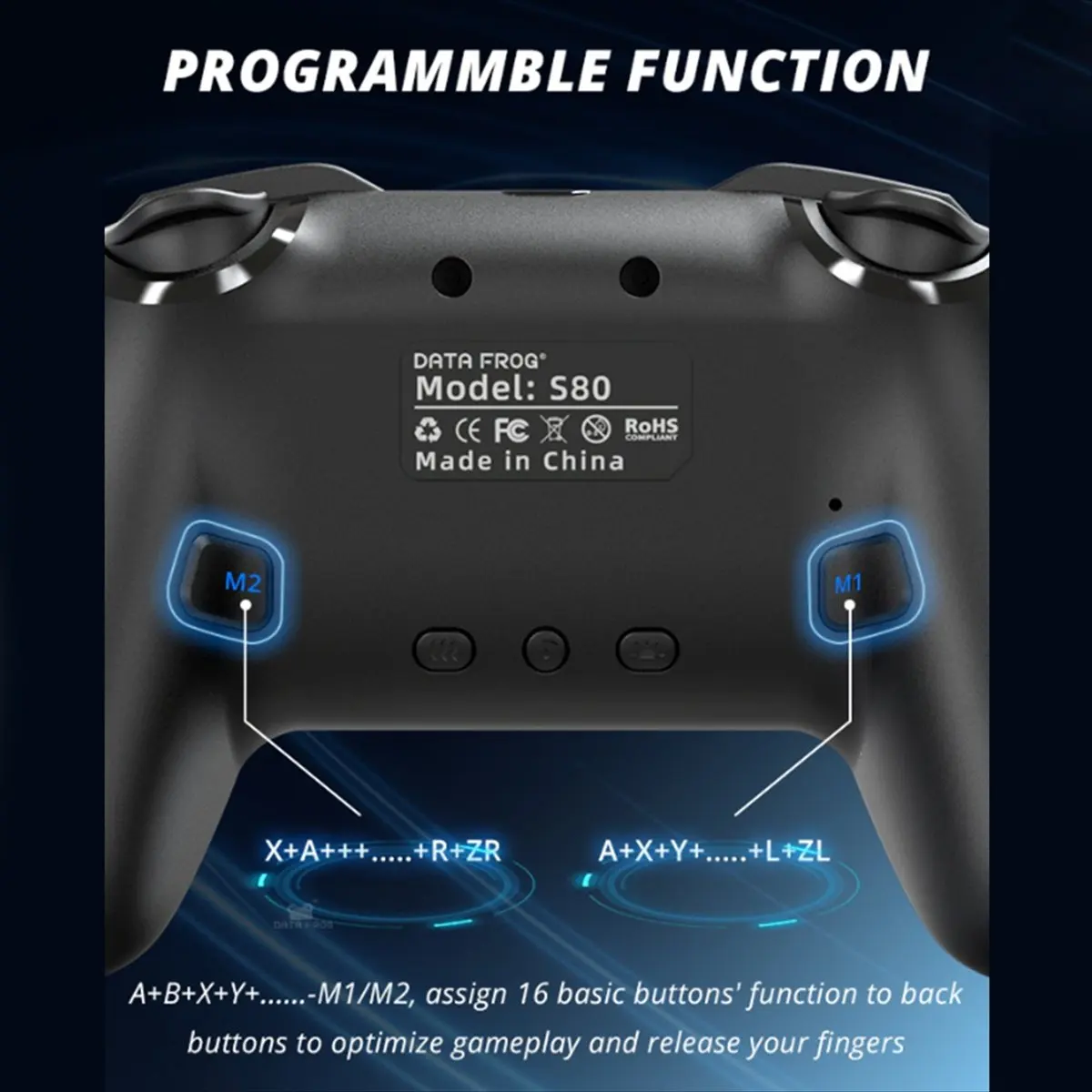 

Wireless Controller for Switch 2/Switch/Lite/OLED RGB Lighting Game Controller 6-+Vibration+Turbo
