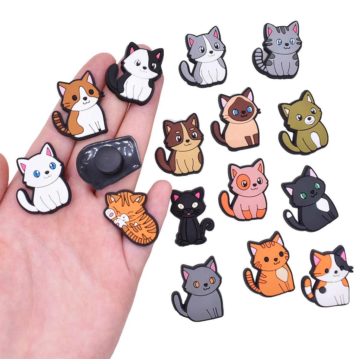 13-50 Uds. Accesorios de colgantes para zapatos de gato de dibujos animados bonitos, hebilla de decoración de zapatos DIY para zuecos clásicos, regalos de Navidad para niños de Todos los Santos