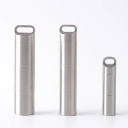 Outdoor EDC Pill Medicine Storage Container Multi Grid Stainless Steel Portable Sealed Waterproof Leak Proof Box Tools