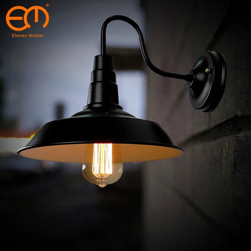 Lámpara de montaje clásico en pared, luz retro para loft, estilo industrial oxidado, estilo americano, para interiores y exteriores, barra de aire